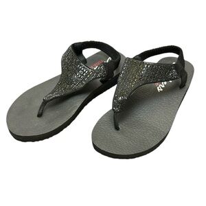 Skechers Black Cali Meditation Sweet Rock Women's Slingback Sandals Size 7 31560